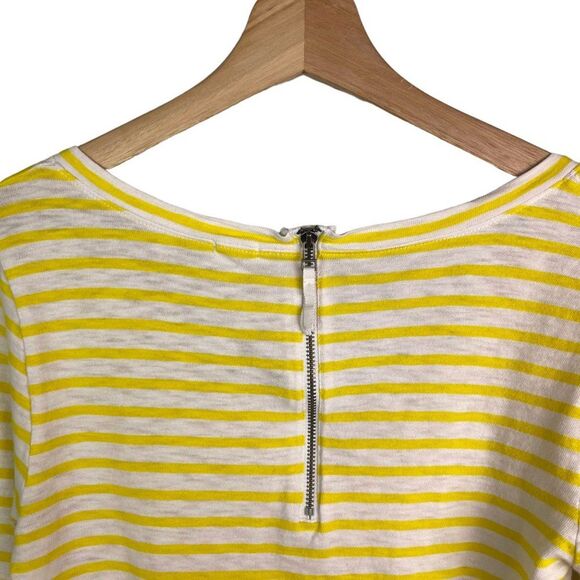 J. Crew Painter Zip Tee in Sunny Yellow Stripe - Picture 5 of 10